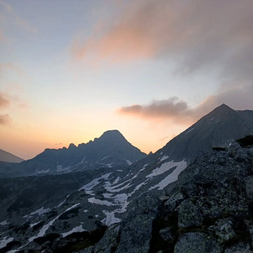 Sunset over the Pirin ridgeline