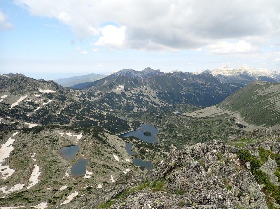 The lakes of the Demyanitsa valley, seen from above